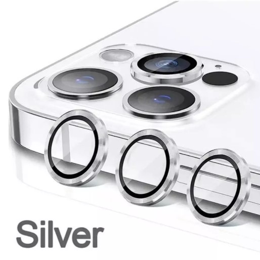 Захисне скло Metal Classic на камеру (в упак.) для  iPhone 13 Pro / 13 Pro Max (6.7") (Silver)-0